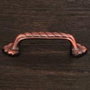 RK International [CP-3714-DC] Solid Brass Cabinet Pull Handle - Big Rope w/ Clover Ends - Standard Size - Distressed Copper Finish - 3&quot; C/C - 4 3/8&quot; L