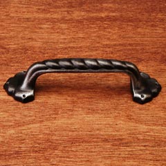 RK International [CP-3714-DN] Solid Brass Cabinet Pull Handle - Big Rope w/ Clover Ends - Standard Size - Distressed Nickel Finish - 3&quot; C/C - 4 3/8&quot; L