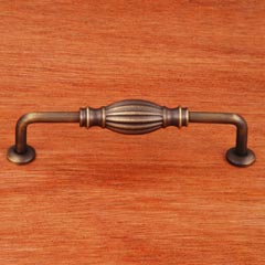 RK International [CP-3718-AE] Solid Brass Cabinet Pull Handle - Indian Drum - Oversized - Antique English Finish - 5&quot; C/C - 5 7/16&quot; L