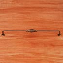 RK International [CP-3720-AE] Solid Brass Cabinet Pull Handle - Indian Drum - Oversized - Antique English Finish - 12" C/C - 12 3/4" L