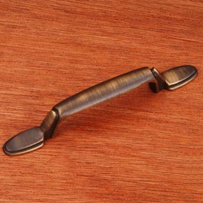 RK International [CP-39-AE] Solid Brass Cabinet Pull Handle - Lined Flat Foot Bow - Antique English Finish - 5" L