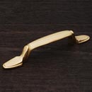 RK International [CP-39] Solid Brass Cabinet Pull Handle - Lined Flat Foot Bow - Standard Size - Polished Brass Finish - 3" C/C - 5 3/16" L