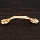 RK International [CP-404] Solid Brass Cabinet Pull Handle - Wavy - Standard Size - Polished Brass Finish - 3" C/C - 4 3/4" L