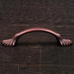 RK International [CP-405-DC] Solid Brass Cabinet Pull Handle - Lines at End - Standard Size - Distressed Copper Finish - 3&quot; C/C - 4 9/16&quot; L