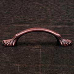 RK International [CP-405-DC] Solid Brass Cabinet Pull Handle - Lines at End - Standard Size - Distressed Copper Finish - 3&quot; C/C - 4 9/16&quot; L