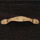 RK International [CP-406] Solid Brass Cabinet Pull Handle - Flowery Ornate - Standard Size - Polished Brass Finish - 3&quot; C/C - 4 1/2&quot; L