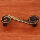 RK International [CP-407-AE] Solid Brass Cabinet Pull Handle - Waves at End - Standard Size - Antique English Finish - 3&quot; C/C - 3 13/16&quot; L