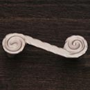 RK International [CP-407-P] Solid Brass Cabinet Pull Handle - Waves at End - Standard Size - Satin Nickel Finish -3&quot; C/C -  3 13/16&quot; L