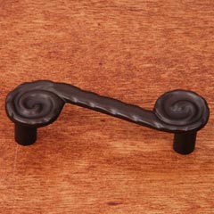 RK International [CP-407-RB] Solid Brass Cabinet Pull Handle - Waves at End - Standard Size - Oil Rubbed Bronze Finish - 3" C/C - 3 13/16" L