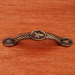 RK International [CP-409-AE] Solid Brass Cabinet Pull Handle - Rugged Texas Star - Standard Size - Antique English Finish - 3&quot; C/C - 4 5/8&quot; L