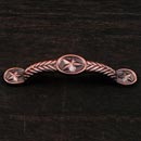 RK International [CP-409-DC] Solid Brass Cabinet Pull Handle - Rugged Texas Star - Standard Size - Distressed Copper Finish - 3" C/C - 4 5/8" L