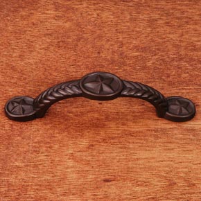 RK International [CP-409-RB] Solid Brass Cabinet Pull Handle - Rugged Texas Star - Oil Rubbed Bronze Finish - 4 5/8" L
