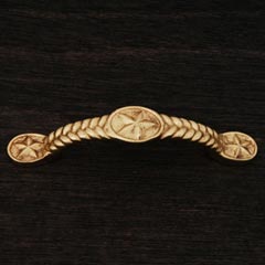 RK International [CP-409] Solid Brass Cabinet Pull Handle - Rugged Texas Star - Standard Size - Polished Brass Finish - 3" C/C - 4 5/8" L