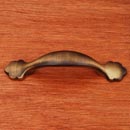 RK International [CP-41-AE] Solid Brass Cabinet Pull Handle - Ornate Foot Bow - Standard Size - Antique English Finish - 3" C/C - 4 3/4" L