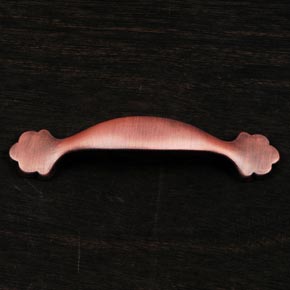 RK International [CP-41-DC] Solid Brass Cabinet Pull Handle - Ornate Foot Bow - Distressed Copper Finish - 4 3/4" L