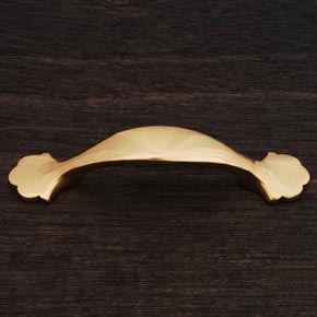 RK International [CP-41] Solid Brass Cabinet Pull Handle - Ornate Foot Bow - Polished Brass Finish - 4 3/4" L
