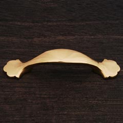 RK International [CP-41] Solid Brass Cabinet Pull Handle - Ornate Foot Bow - Standard Size - Polished Brass Finish - 3" C/C - 4 3/4" L