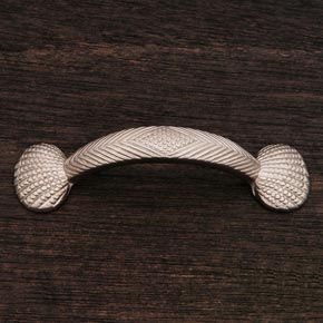 RK International [CP-413-P] Solid Brass Cabinet Pull Handle - Shell at Ends - Pewter Finish - 4" L