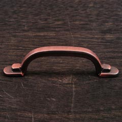 RK International [CP-42-DC] Solid Brass Cabinet Pull Handle - Two Step Foot Rectangular - Standard Size - Distressed Copper Finish - 3&quot; C/C - 4 1/8&quot; L