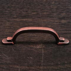 RK International [CP-42-DC] Solid Brass Cabinet Pull Handle - Two Step Foot Rectangular - Standard Size - Distressed Copper Finish - 3" C/C - 4 1/8" L