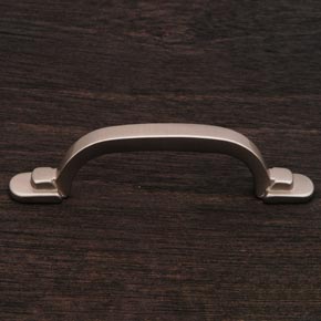 RK International [CP-42-P] Solid Brass Cabinet Pull Handle - Two Step Foot Rectangular - Pewter Finish - 4" L