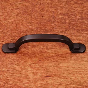 RK International [CP-42-RB] Solid Brass Cabinet Pull Handle - Two Step Foot Rectangular - Oil Rubbed Bronze Finish - 4" L