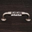 RK International [CP-43-P] Acrylic Cabinet Pull Handle - Bow w/ Twisted Acrylic - Standard Size - Satin Nickel Mounts - 3" C/C - 3 5/8" L