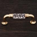 RK International [CP-43] Acrylic Cabinet Pull Handle - Bow w/ Twisted Acrylic - Standard Size - Polished Brass Mounts - 3" C/C - 3 5/8" L