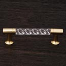 RK International [CP-47] Acrylic Cabinet Pull Handle - Twisted Bar w/ Solid Ends - Standard Size - Polished Brass Mounts - 3" C/C - 3 3/4" L