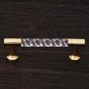 RK International [CP-47] Acrylic Cabinet Pull Handle - Twisted Bar w/ Solid Ends - Standard Size - Polished Brass Mounts - 3&quot; C/C - 3 3/4&quot; L