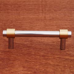 RK International [CP-53] Solid Brass Cabinet Pull Handle - Small Plain Rod - Standard Size - Polished Chrome &amp; Polished Brass Finish - 3&quot; C/C - 4&quot; L