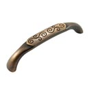 RK International [CP-616-BE] Solid Brass Cabinet Pull Handle - Palermo Series - Ornate Middle - Oversized - Brushed English Finish - 5 9/16" L