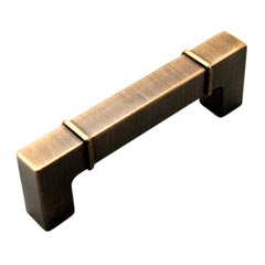 RK International [CP-631-BE] Die Cast Zinc Cabinet Pull Handle - Newbury Series - Standard Size - Brushed English Finish - 96mm C/C - 4 3/8&quot; L