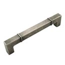 RK International [CP-632-WN] Solid Brass Cabinet Pull Handle - Newbury Series - Rectangle w/ Lines at Edges - Oversized - Weathered Nickel Finish - 6 9/16" L