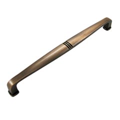 RK International [CP-663-BE] Die Cast Zinc Cabinet Pull Handle - Alder Series - Oversized - Brushed English Finish - 8&quot; C/C - 8 1/2&quot; L