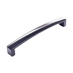 RK International [CP-673-PNB] Solid Brass Cabinet Pull Handle - Trumbull Series - Oversized - Polished Nickel w/ Black Finish - 8&quot; C/C - 8 1/4&quot; L