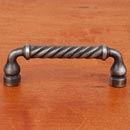 RK International [CP-800-DN] Solid Brass Cabinet Pull Handle - Twisted - Standard Size - Distressed Nickel Finish - 3" C/C - 3 1/2" L