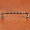 RK International [CP-801-AE] Solid Brass Cabinet Pull Handle - Twisted - Oversized - Antique English Finish - 5&quot; C/C - 5 1/2&quot; L