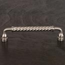 RK International [CP-801-P] Solid Brass Cabinet Pull Handle - Twisted - Oversized - Satin Nickel Finish - 5" C/C - 5 1/2" L