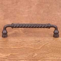 RK International [CP-801-RB] Solid Brass Cabinet Pull Handle - Twisted - Oversized - Oil Rubbed Bronze Finish - 5&quot; C/C - 5 1/2&quot; L