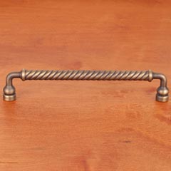 RK International [CP-802-AE] Solid Brass Cabinet Pull Handle - Twisted - Oversized - Antique English Finish - 8&quot; C/C - 8 1/2&quot; L