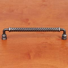 RK International [CP-802-DN] Solid Brass Cabinet Pull Handle - Twisted - Oversized - Distressed Nickel Finish - 8&quot; C/C - 8 1/2&quot; L