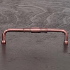 RK International [CP-808-DC] Solid Brass Cabinet Pull Handle - Barrel Middle - Oversized - Distressed Copper Finish - 5&quot; C/C - 5 3/8&quot; L