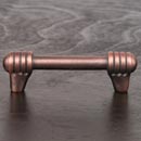 RK International [CP-813-DC] Solid Brass Cabinet Pull Handle - Distressed Rod w/ Swirl Ends - Standard Size - Distressed Copper Finish - 3" C/C - 3 7/8" L