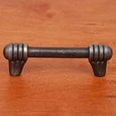 RK International [CP-813-DN] Solid Brass Cabinet Pull Handle - Distressed Rod w/ Swirl Ends - Standard Size - Distressed Nickel Finish - 3" C/C - 3 7/8" L