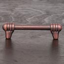 RK International [CP-814-DC] Solid Brass Cabinet Pull Handle - Distressed Rod w/ Swirl Ends - Standard Size - Distressed Copper Finish - 3 1/2&quot; C/C - 4 3/8&quot; L