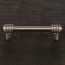 RK International [CP-814-P] Solid Brass Cabinet Pull Handle - Distressed Rod w/ Swirl Ends - Standard Size - Satin Nickel Finish - 3 1/2&quot; C/C - 4 3/8&quot; L