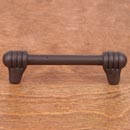 RK International [CP-814-RB] Solid Brass Cabinet Pull Handle - Distressed Rod w/ Swirl Ends - Standard Size - Oil Rubbed Bronze Finish - 3 1/2&quot; C/C - 4 3/8&quot; L