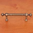 RK International [CP-815-AE] Solid Brass Cabinet Pull Handle - Plain w/ Decorative Ends - Standard Size - Antique English Finish - 3&quot; C/C - 4 5/8&quot; L