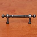 RK International [CP-815-DN] Solid Brass Cabinet Pull Handle - Plain w/ Decorative Ends - Standard Size - Distressed Nickel Finish - 3" C/C - 4 5/8" L